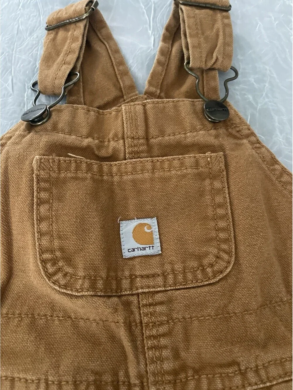 Carhartt Brown Canvas Cotton Overall  18M Snap Pockets